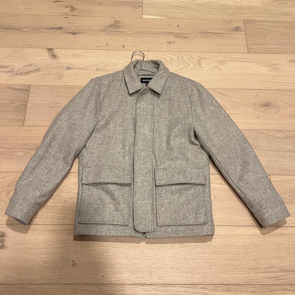 Bonobos Mens Wool Blend FORTEX Italian Woven Jacket Oatmeal / Cream Size S - Picture 11 of 11